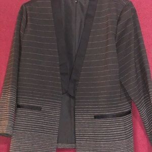 Black with grey stripes blazer